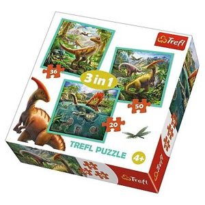 3in1 Barnpussel – Dinosauriernas värld! 20, 36 & 50 Bitar