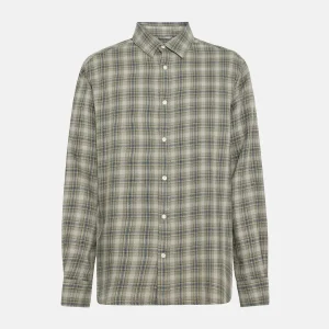 Loose Check Shirt Beige