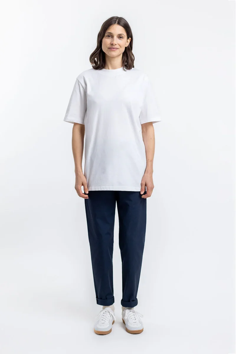 Big Collar Organic Cotton T-shirt White - ROTHOLZ - Bild 4