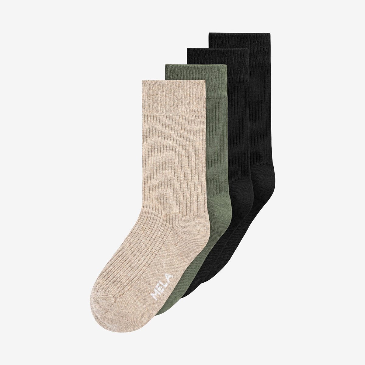 4-pack Ribbed Socks Natural Dark Mix - Bild 2