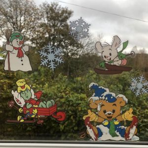 Fönster Stickers Barn Jul Bamse