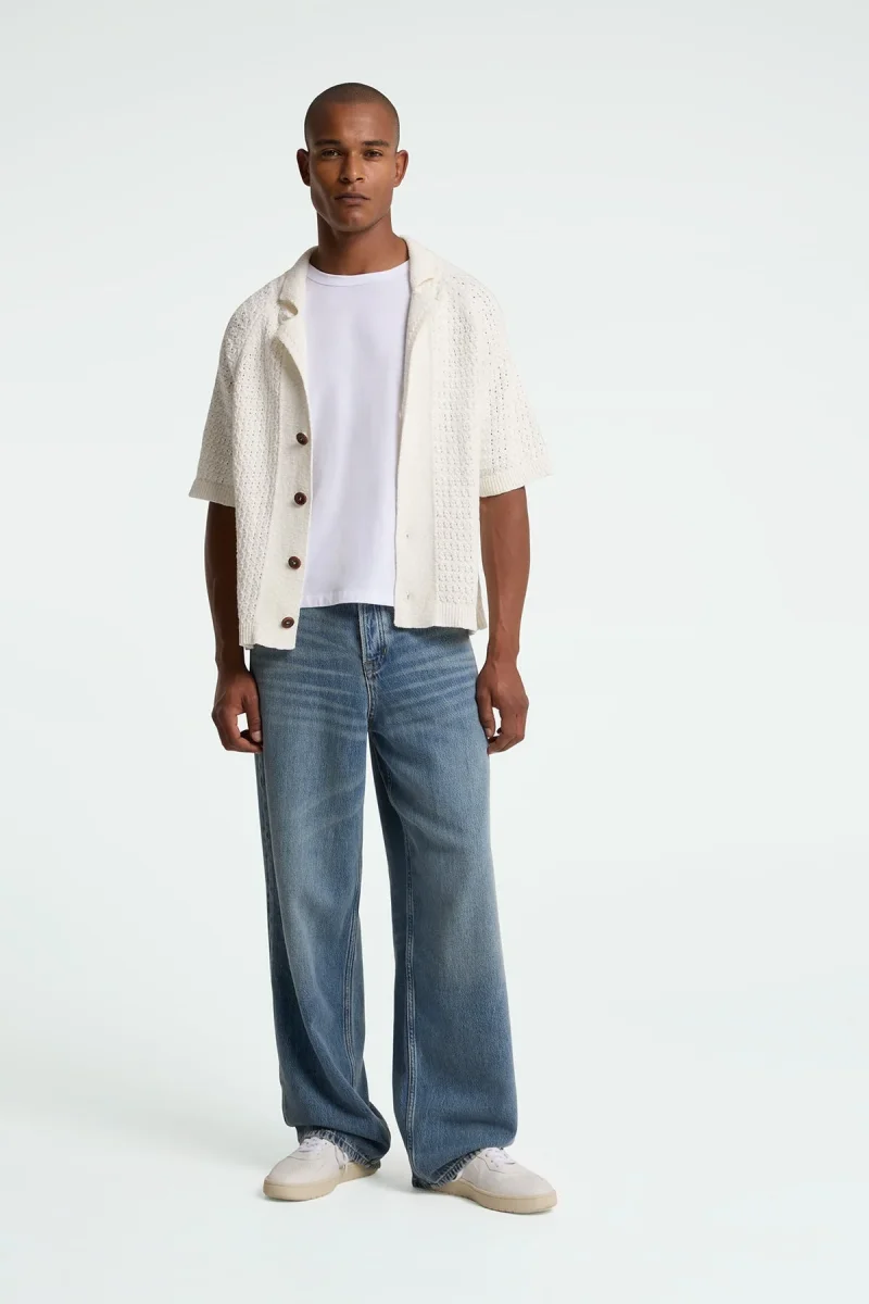 Egino White Short Sleeve Cardigan - Bild 5