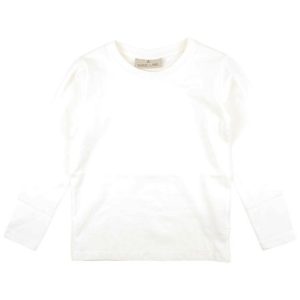 Långärmad Vit T-shirt Barn 116 cl