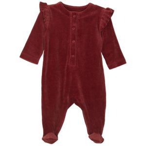 Prematur Julkläder Sparkdräkt Röd Velour