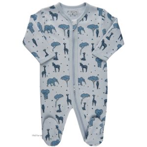 Fixoni Prematur Pyjamas Dubbel Dragkedja 44 cl Blå