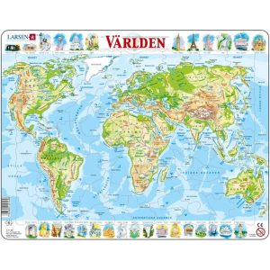 Pussel Världen Hav Landsmärken