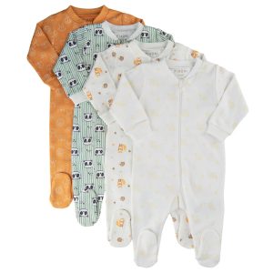 Pyjamas Nyfödd Dubbel Dragkedja med fötter – Unisex