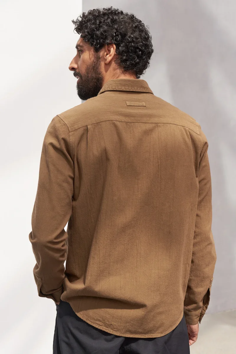 Simon Eco-Crinkle Shirt Caramel - Bild 5