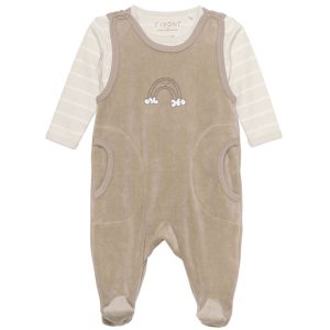 Sparkdräkt Velour Baby Beige + Body