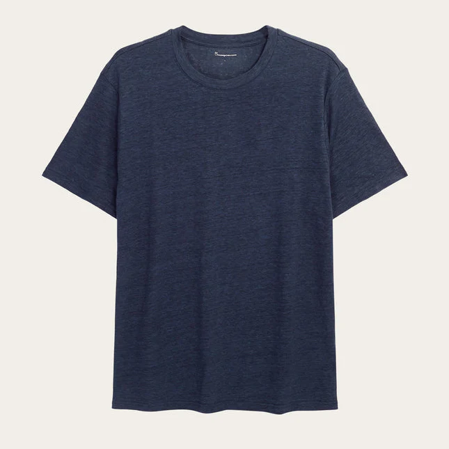 T-shirt Linne Herr Ekologisk Lin Marinblå - Bild 6