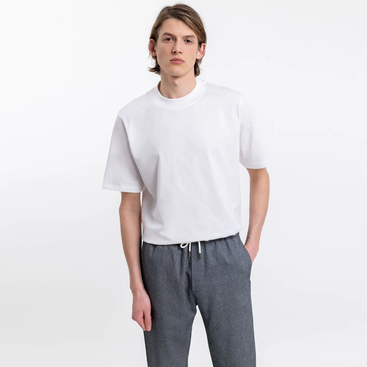 Big Collar Organic Cotton T-shirt White - ROTHOLZ