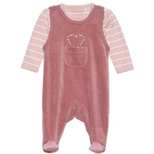 Sparkdräkt Velour Baby Gammelrosa + Body